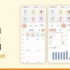 Claude Codeで初心者が育児記録アプリを作った例。アプリの「1日の表」「グラフ」「日記」の画面